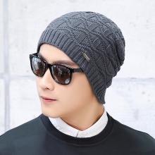 韩版铁标保暖套头针织帽
