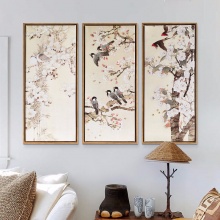 中式工笔花鸟客厅书房装饰画